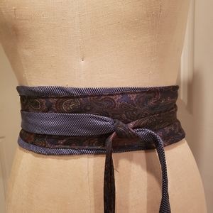 Upcycled, Thrifted, Unique, One Of A Kind, Handmade Bold Wrap Tie Belt